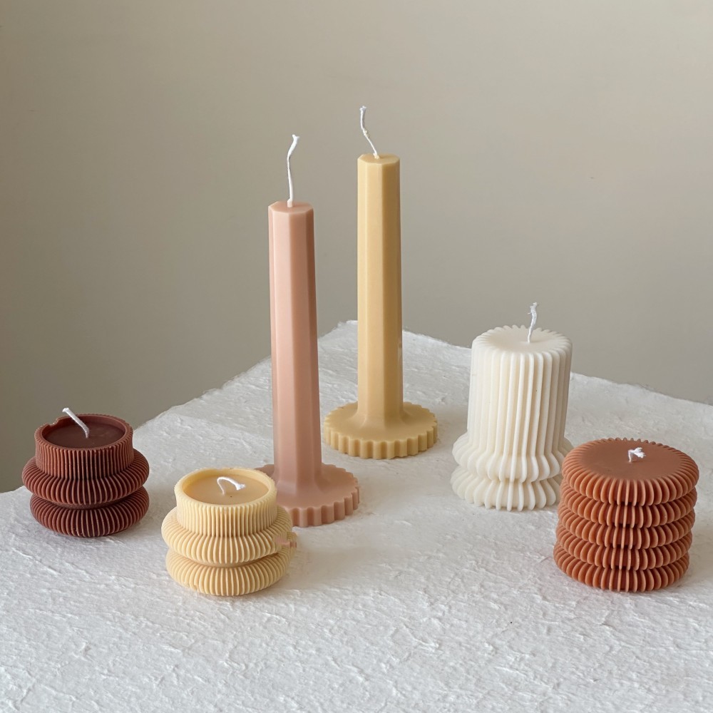 Striped Cylinder Handmade Aromatherapy Candle