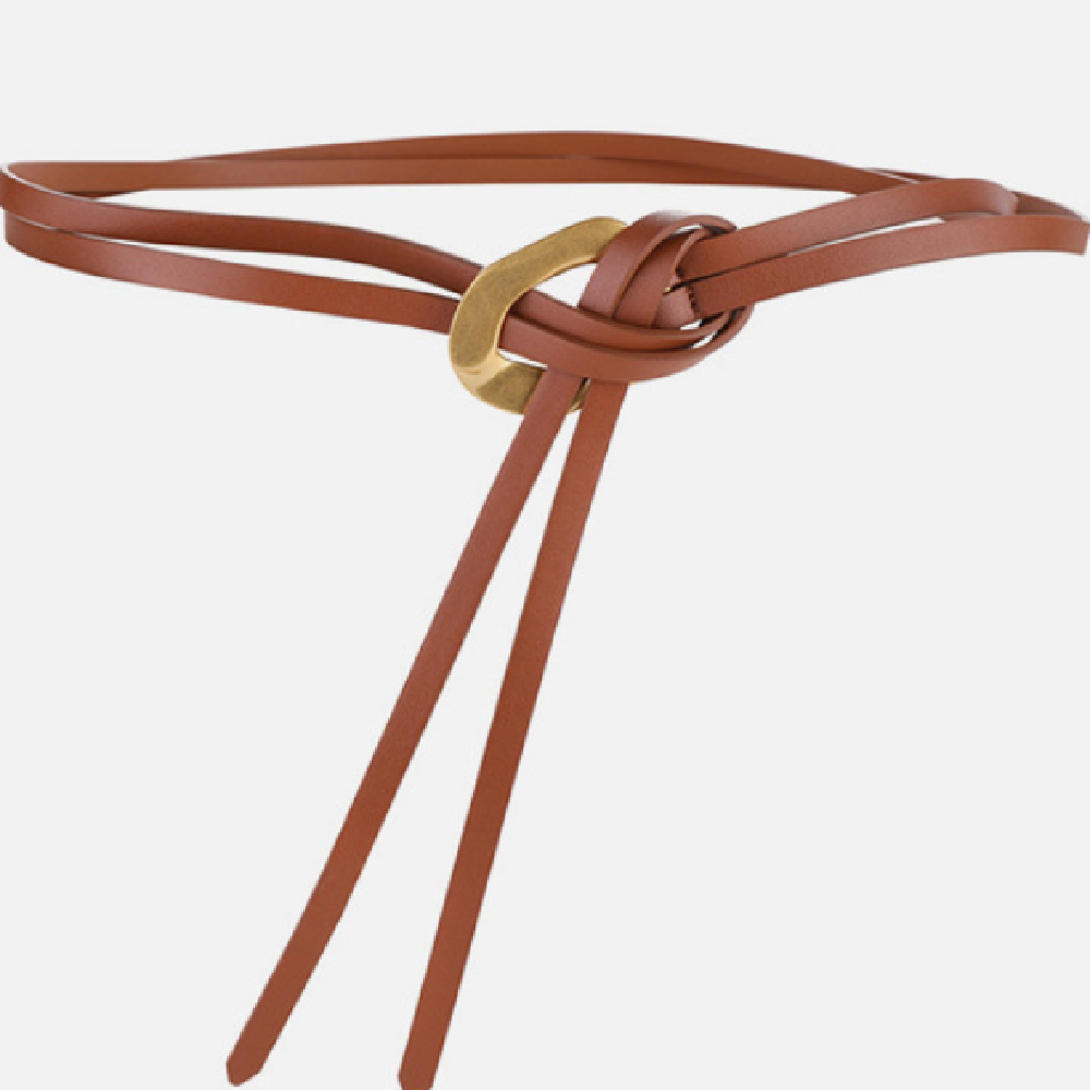 Women's Knot Buckle Thin Belt