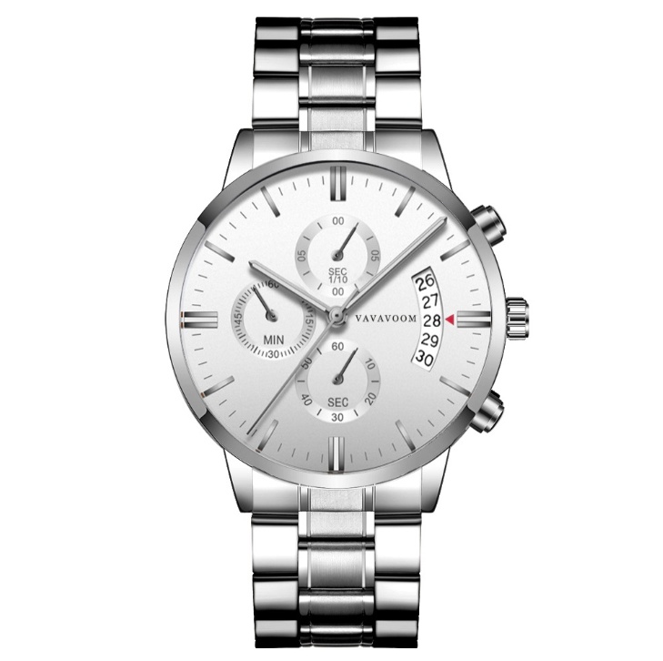 Men''s Stainless Steel Leisure Calendar Quartz Watch - Image 3