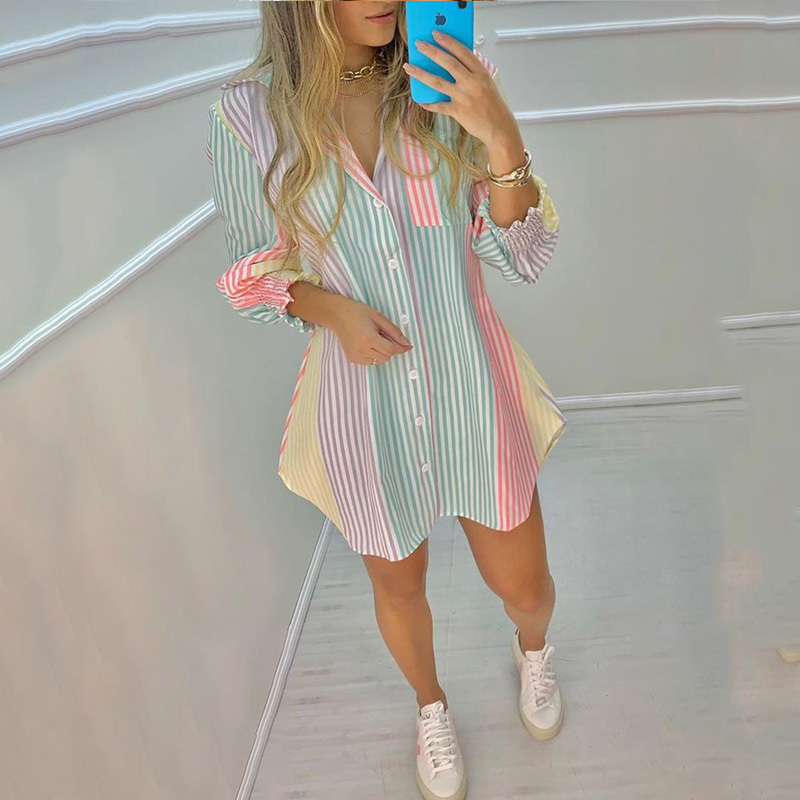 Striped Print Loose Ladies Scratch Top - Image 3