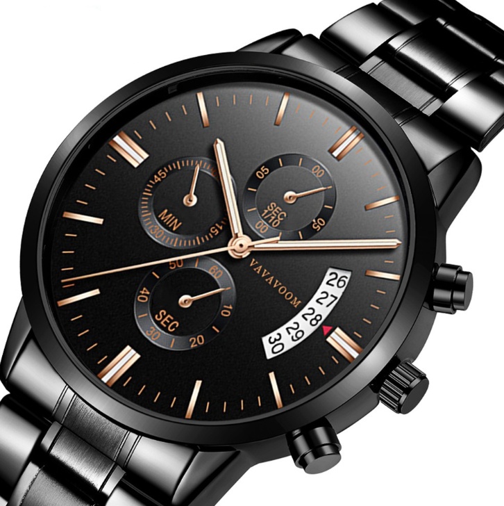 Men''s Stainless Steel Leisure Calendar Quartz Watch