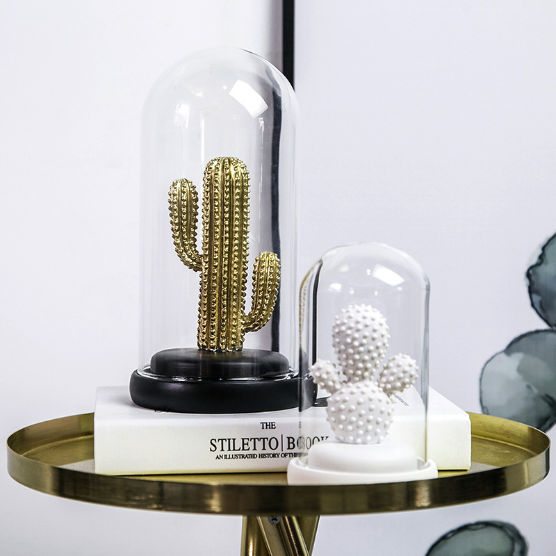 Glass Cover Simulation Cactus Ornaments