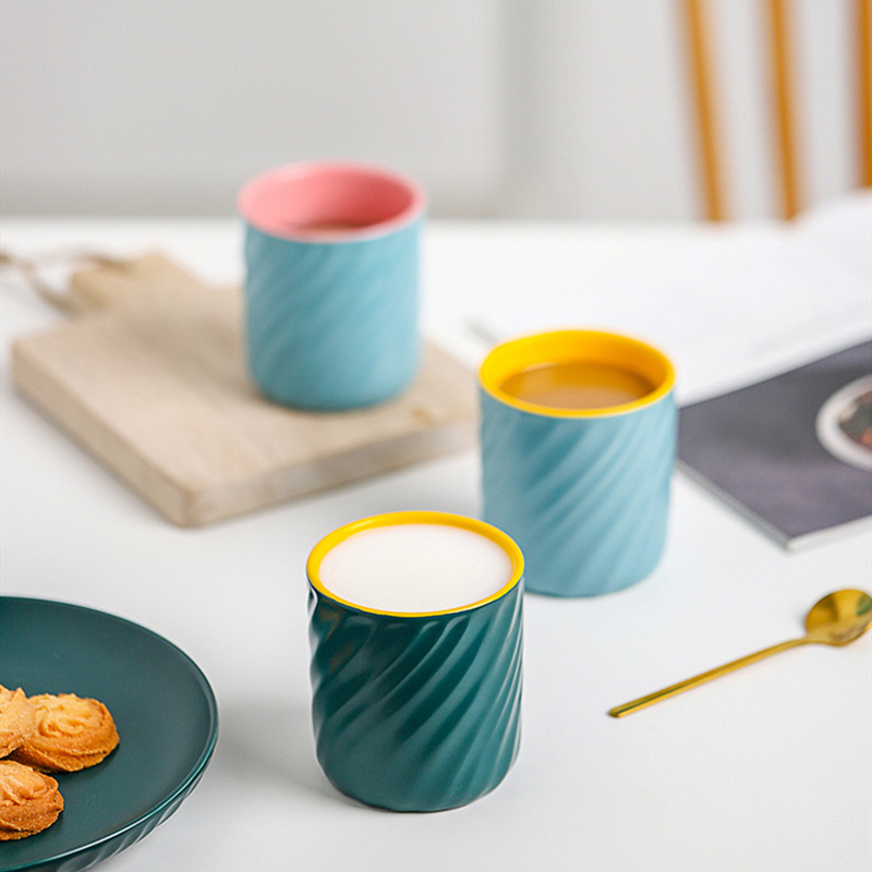 Threaded Color Ceramic Mug - Image 3