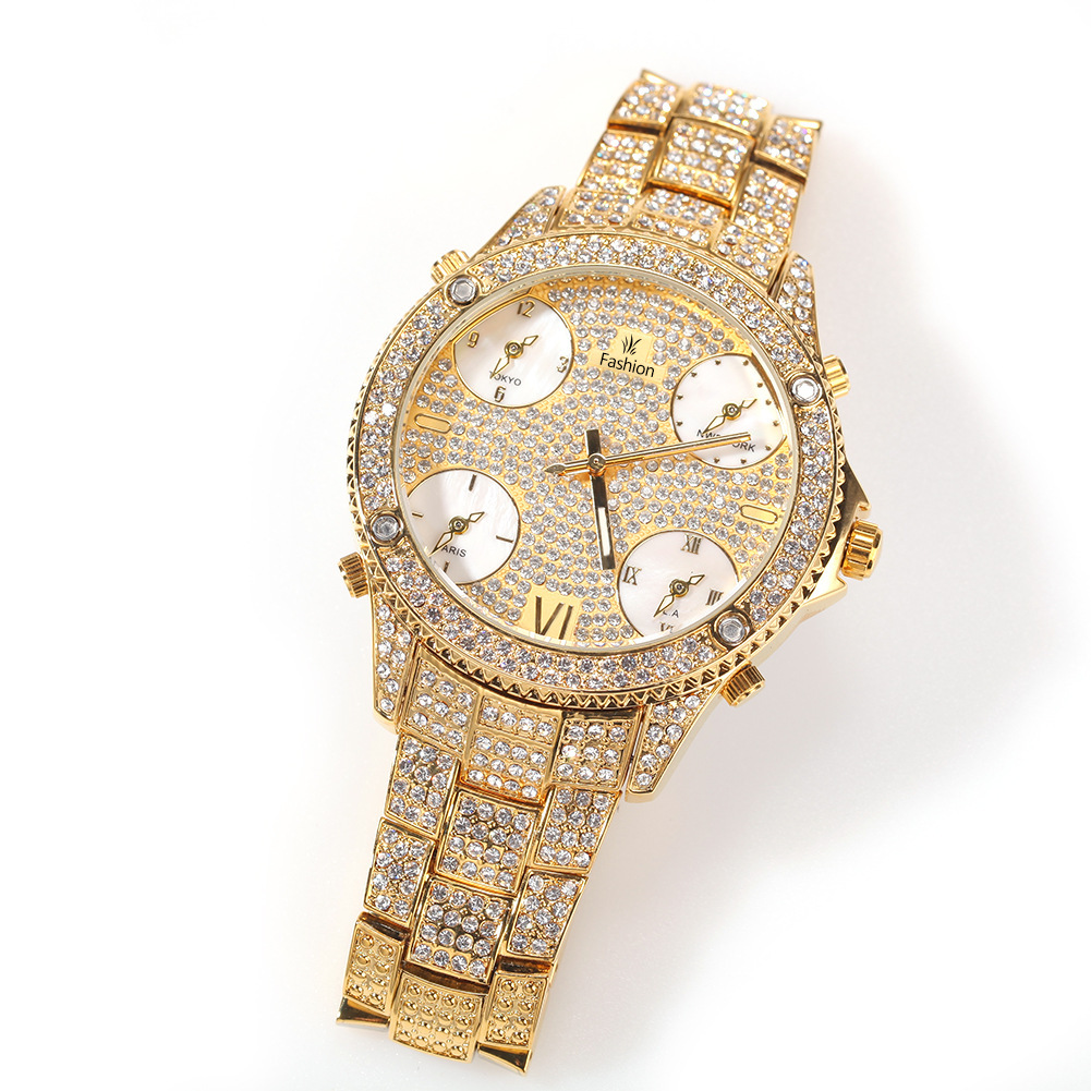 Full Diamond Large Dial Hip-Hop Men's Watches - Image 2