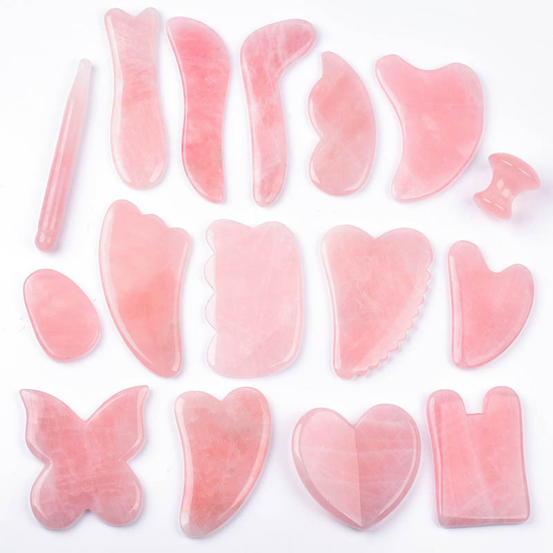 Gua Sha Natural Rose Quartz Massage Stone