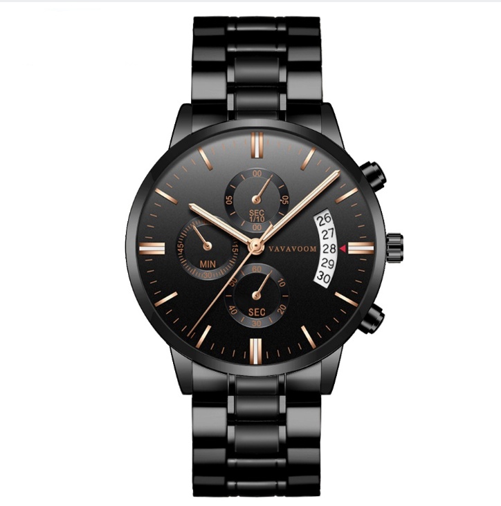 Men''s Stainless Steel Leisure Calendar Quartz Watch - Image 4