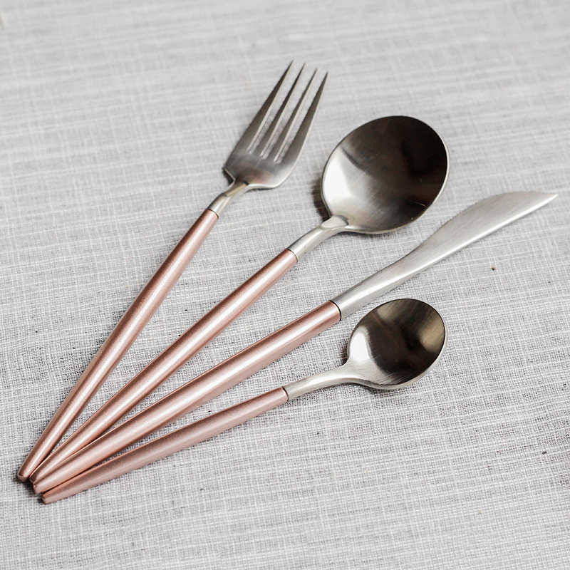 Stainless Steel Rose Gold Cutlery Set - Image 5