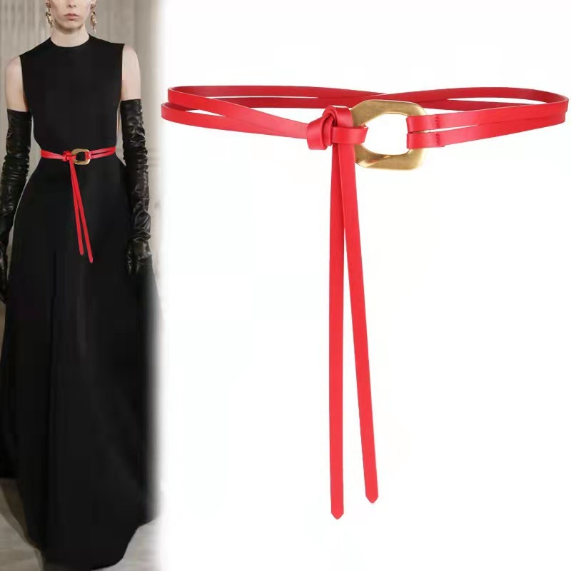Women's Knot Buckle Thin Belt - Image 4