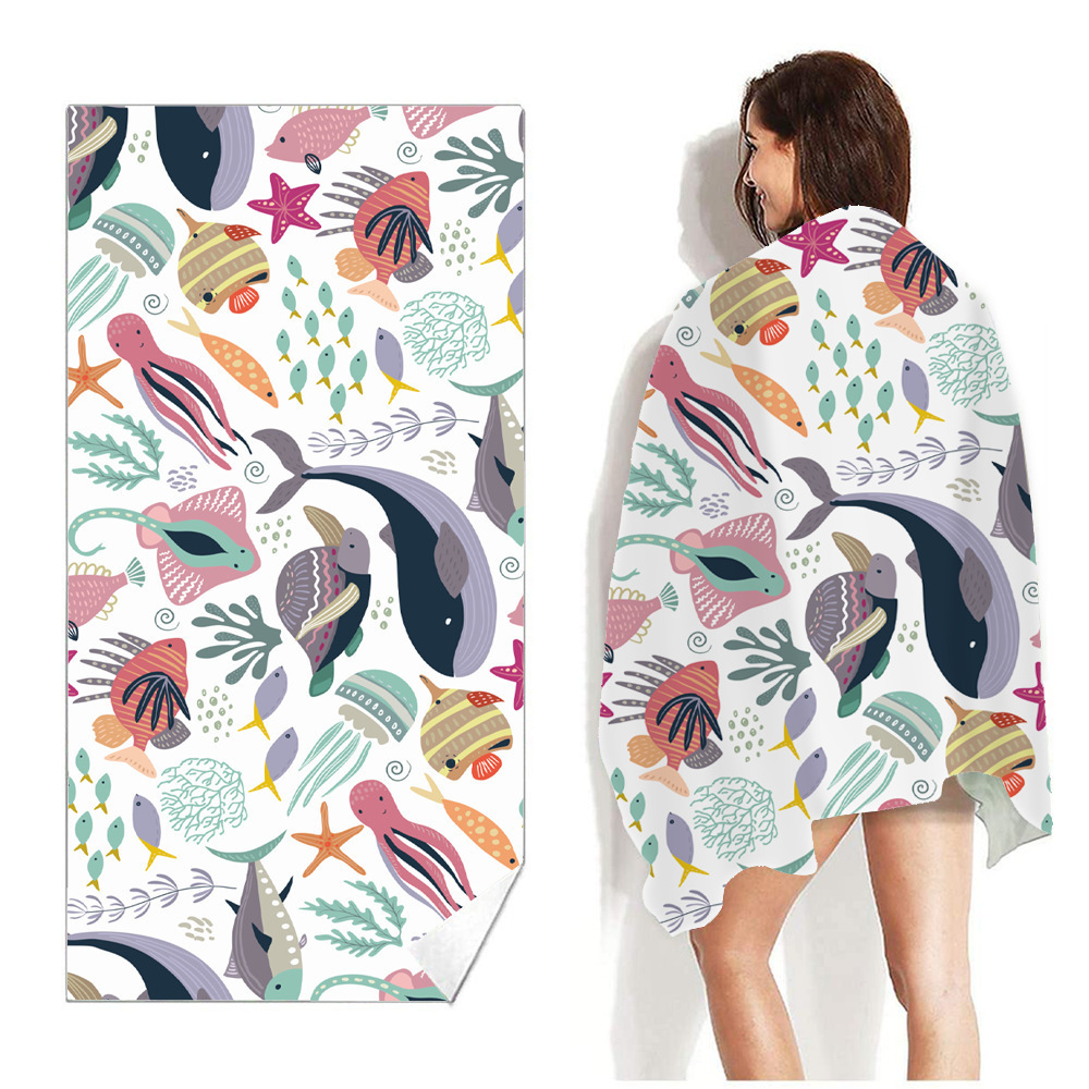 Printed Swimming Sweat Beach Towel - Image 4