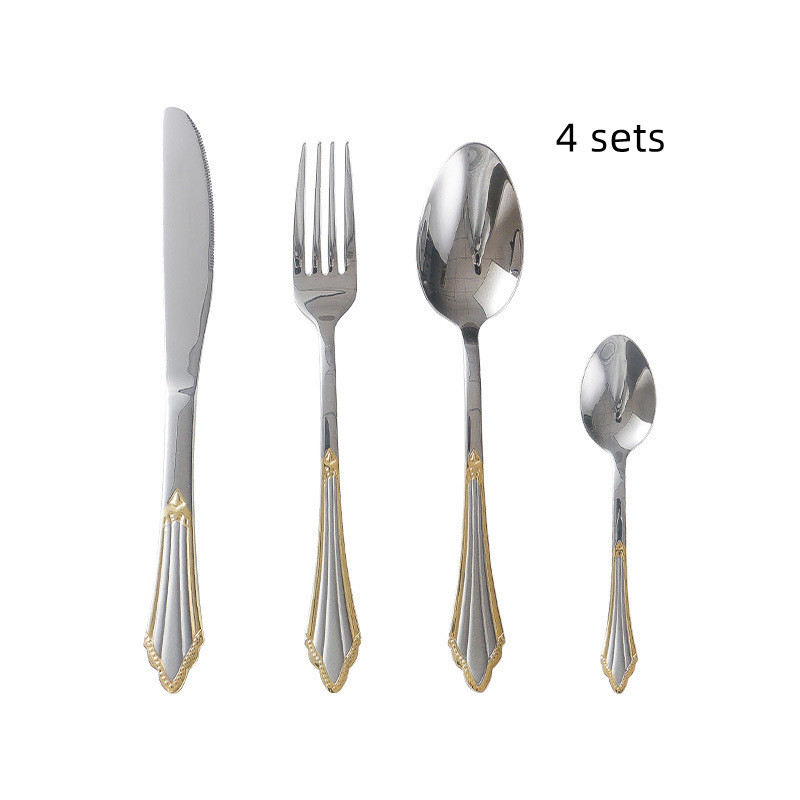 Stainless Steel Gold Plated Cutlery Set - Image 5