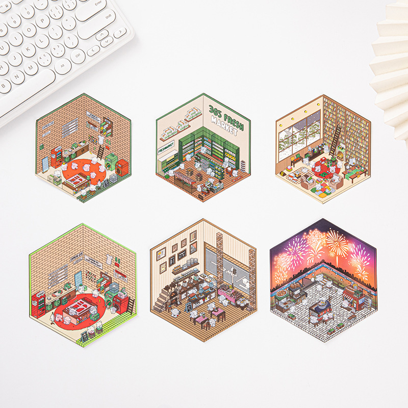 Shear-free Landscaping Scene Journal Stickers