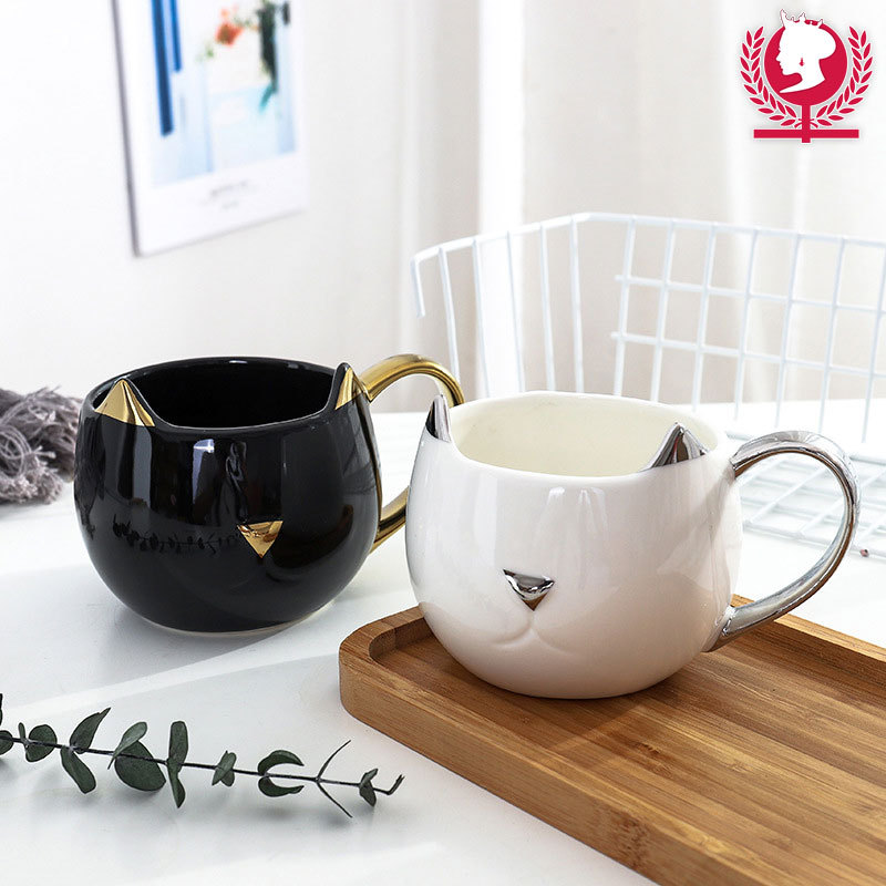 Black and White Cat Ceramic Cup