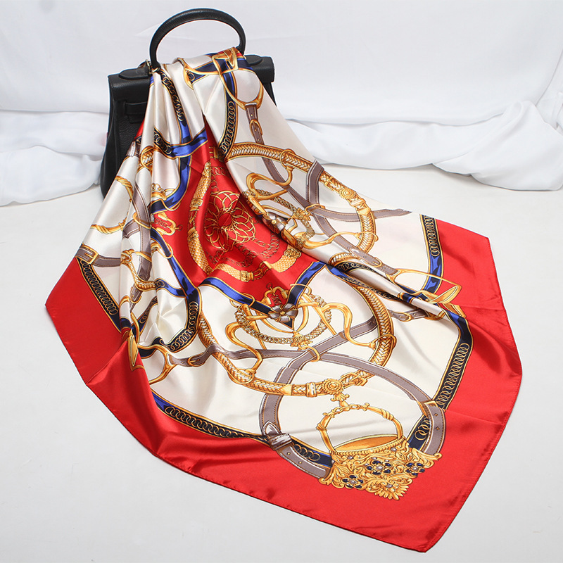 Classic Belt Imitation Printing Silk Scarf