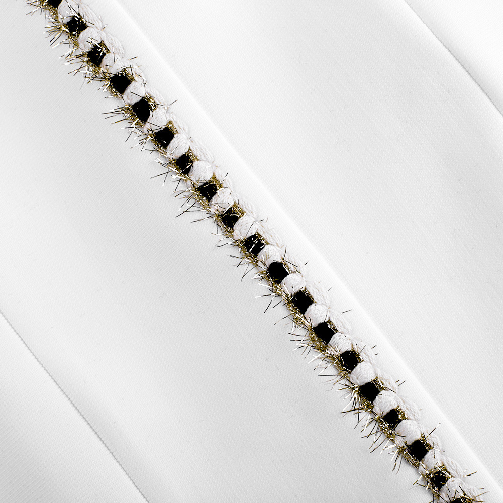 White Pearled Tight Skirt Dress - Image 8