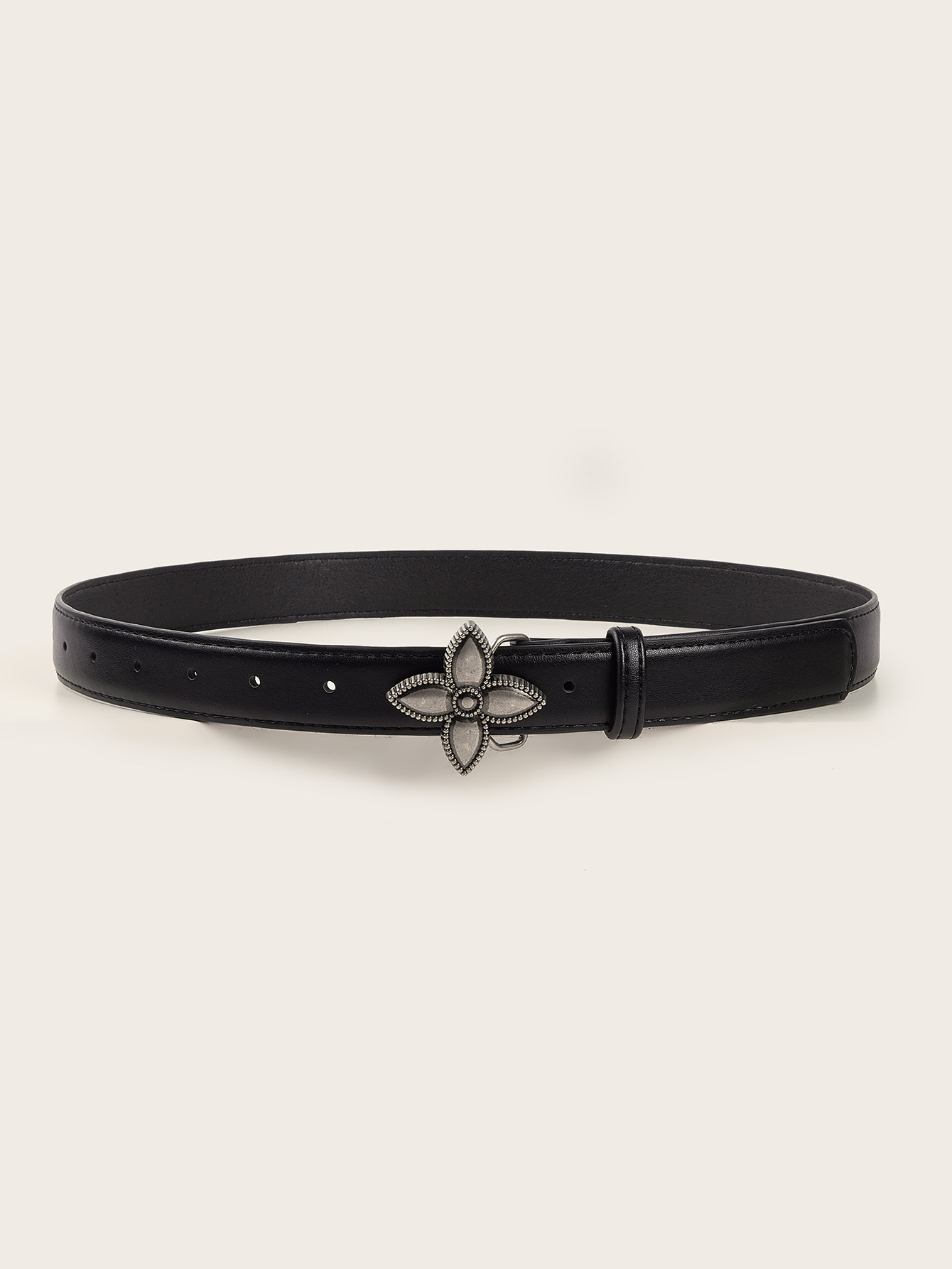 Simple Retro Metal Flower Snap Belt - Image 4