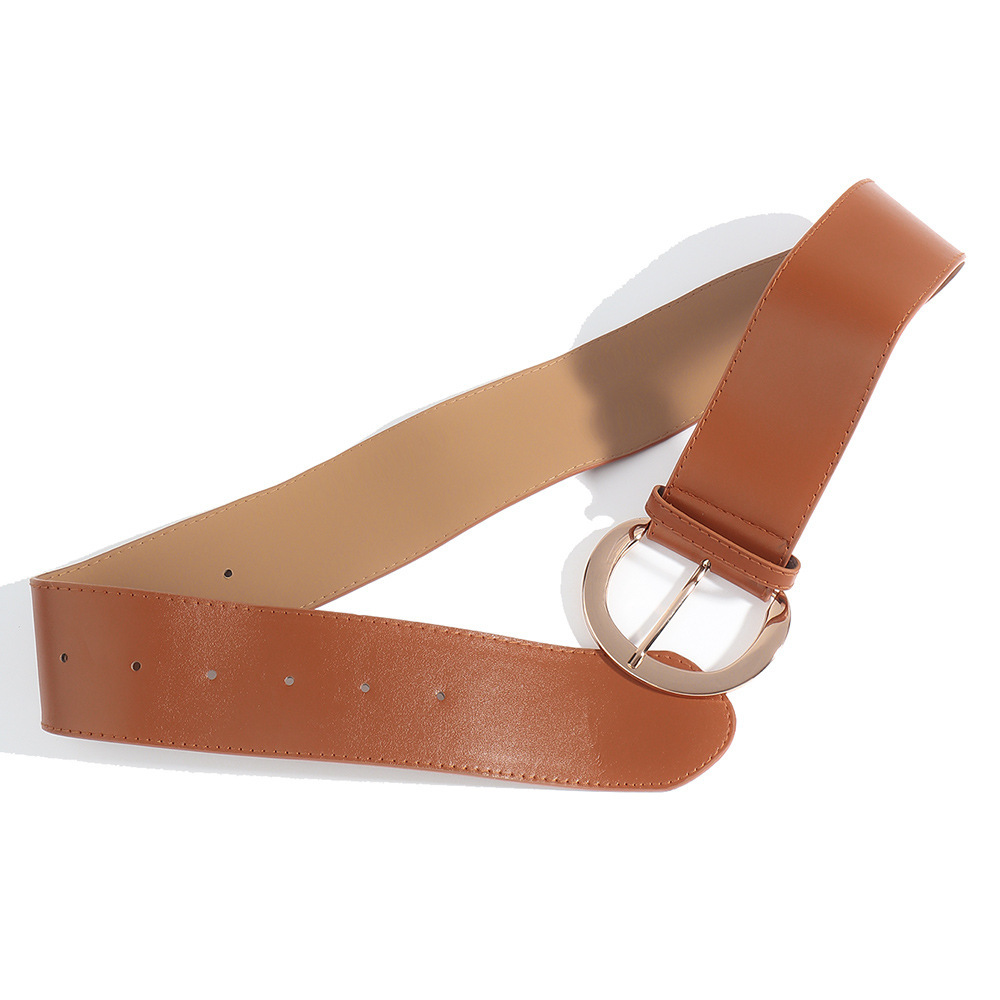 Versatile Retro Simple Metal Pin Buckle Wide Belt - Image 2