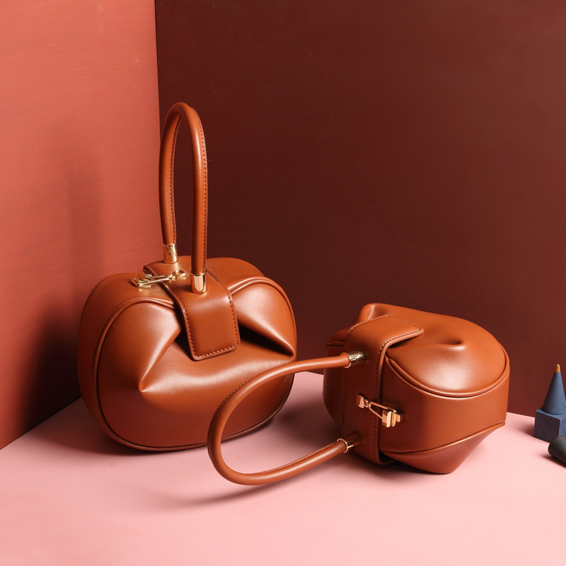 Fashion Leather Dumplings Handbag