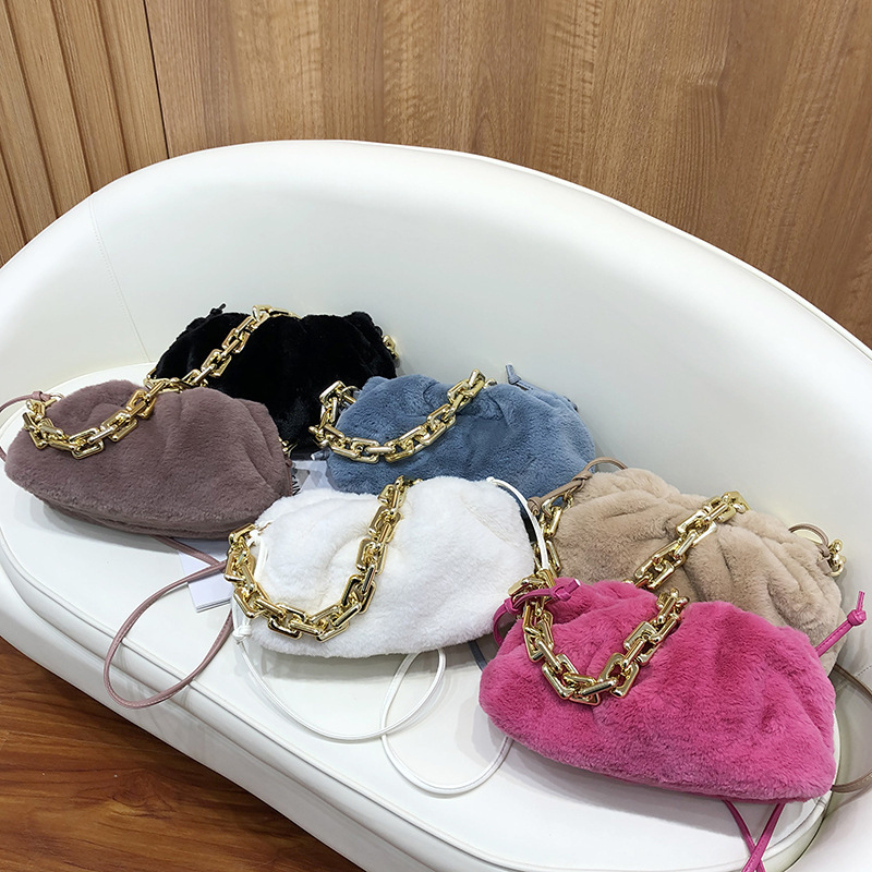 One-Shoulder Furry Handbags