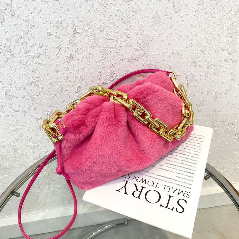 One-Shoulder Furry Handbags - Image 7