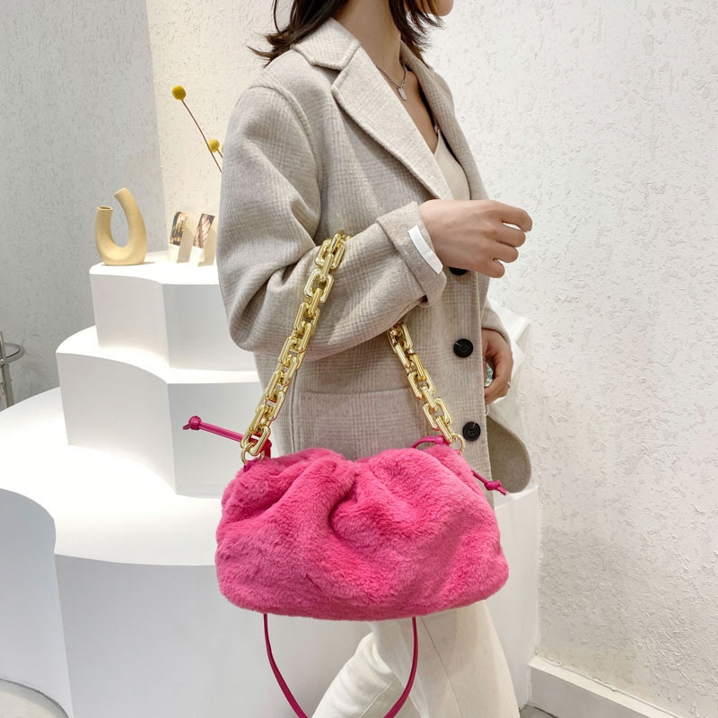 One-Shoulder Furry Handbags - Image 3
