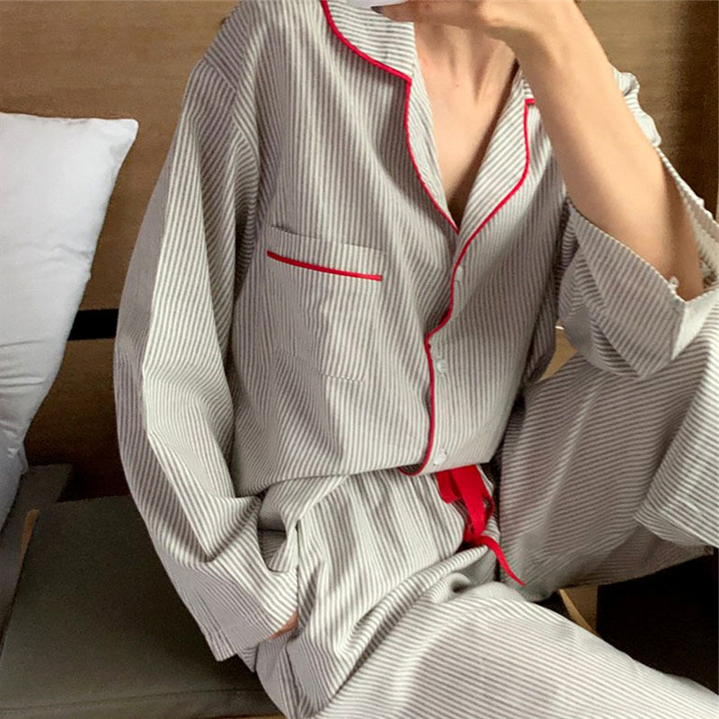 Casual Nightwear With Striped Trim - Image 2