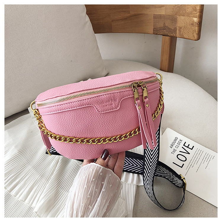 PU leather Chain Fanny Pack Bag - Image 9