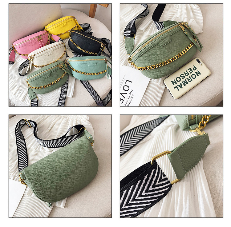 PU leather Chain Fanny Pack Bag - Image 8