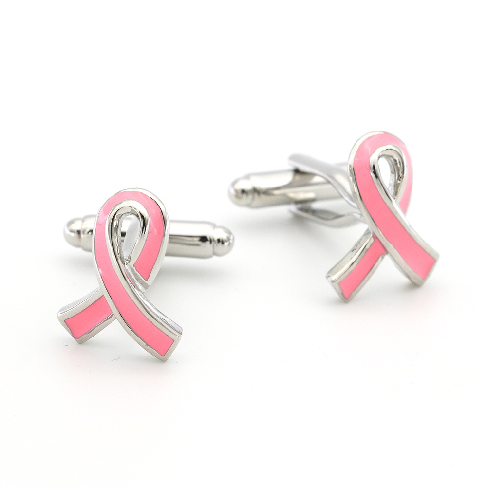 Pink Ribbon Cute Bow Cufflinks