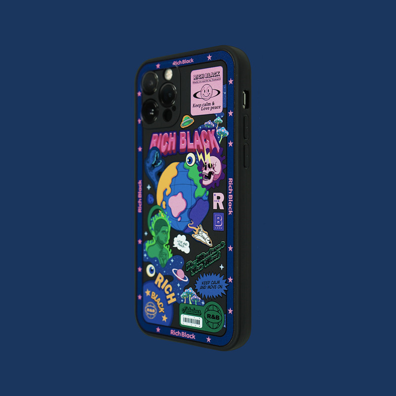 Galaxy Black Angle Side Soft Phone Case - Image 4