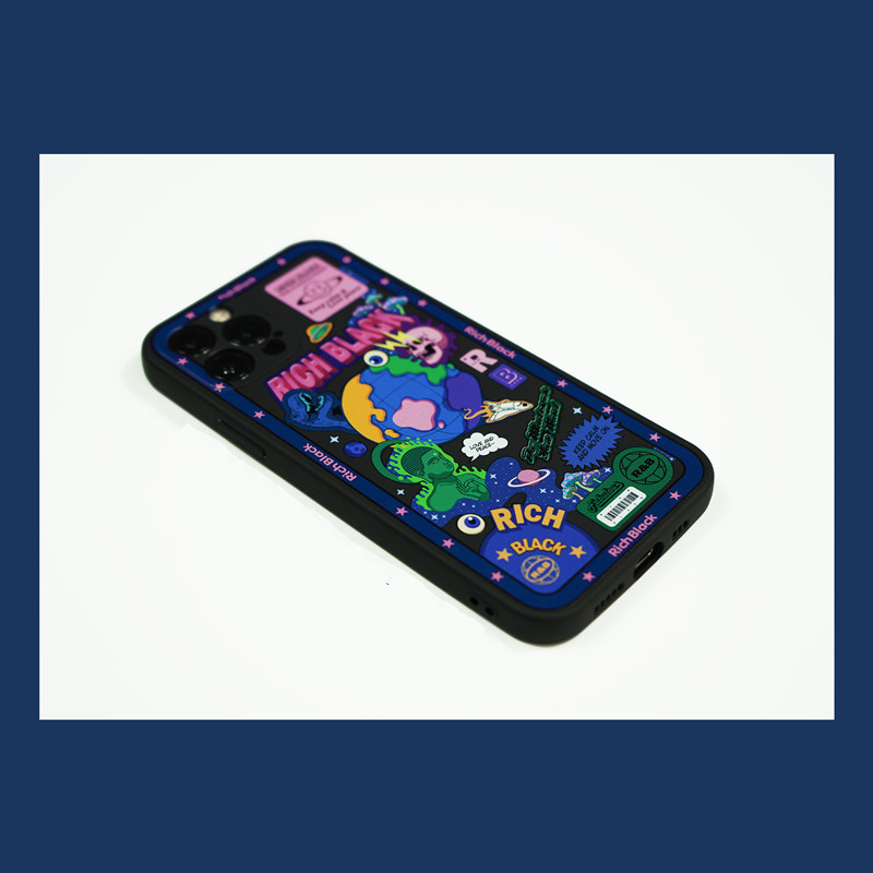 Galaxy Black Angle Side Soft Phone Case - Image 5