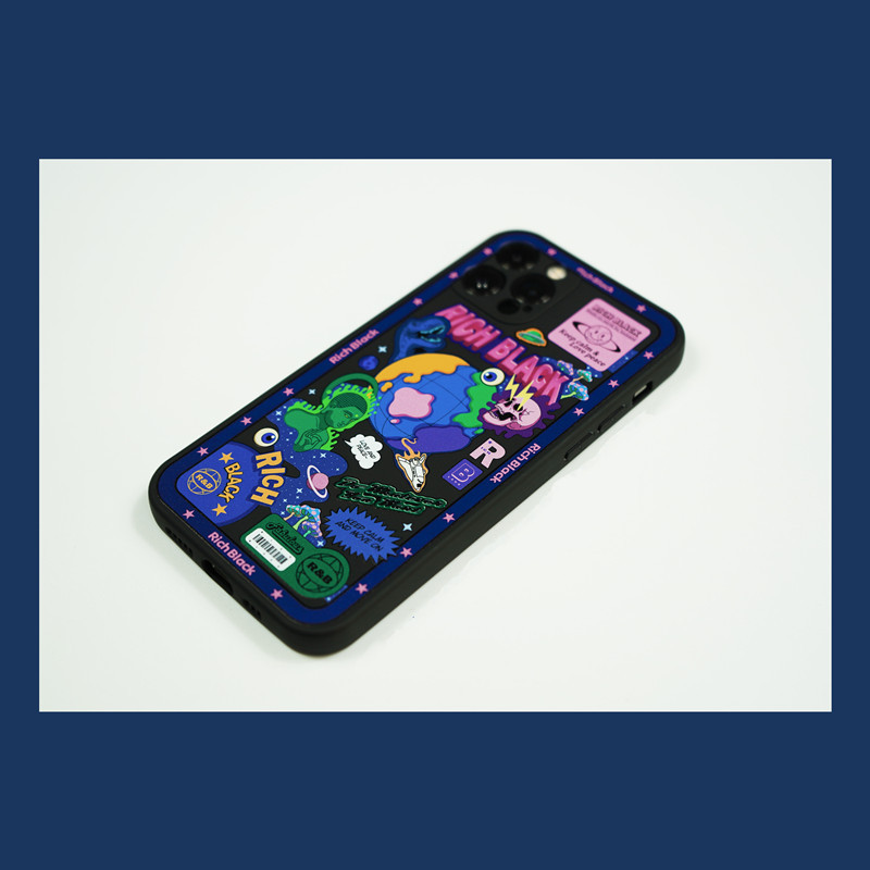 Galaxy Black Angle Side Soft Phone Case - Image 2