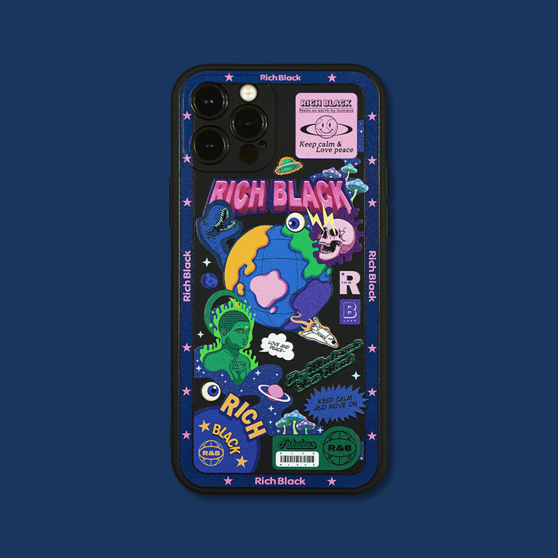 Galaxy Black Angle Side Soft Phone Case