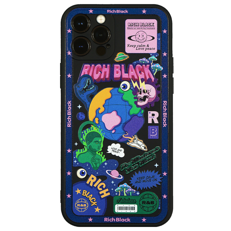 Galaxy Black Angle Side Soft Phone Case - Image 3