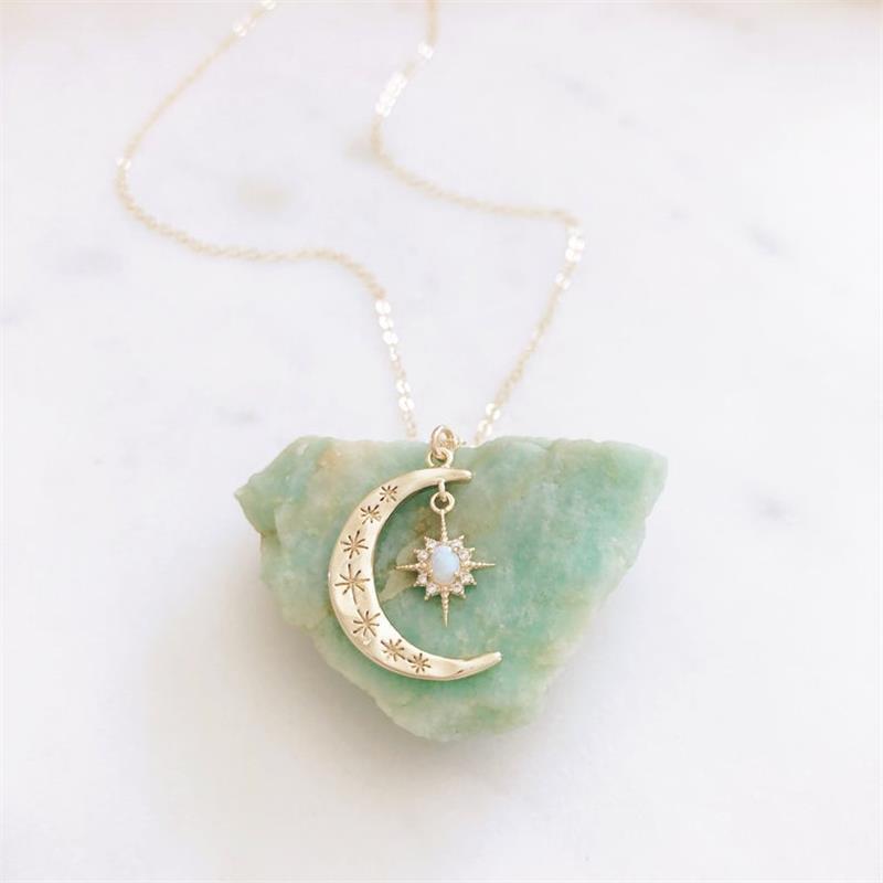 Opal Star Moon Necklace - Image 4