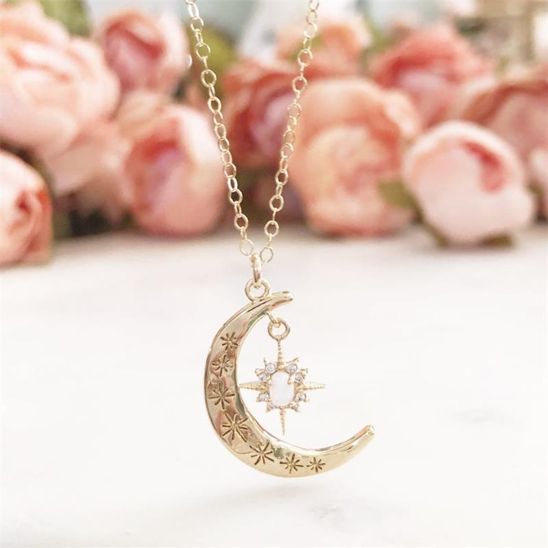 Opal Star Moon Necklace - Image 3
