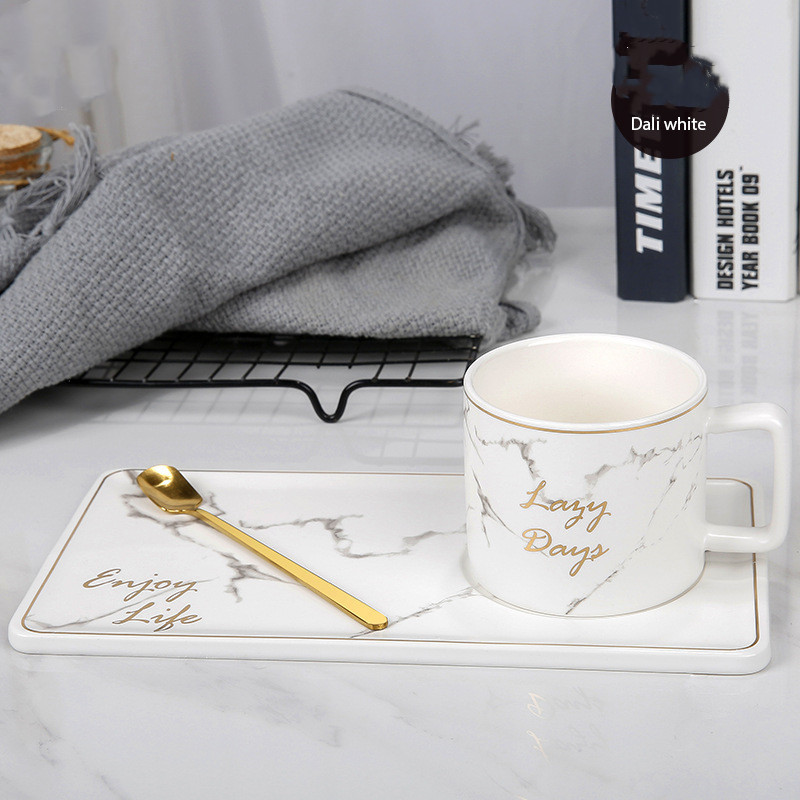 Marble Grain Ceramic Coffee Mug Set - Image 3