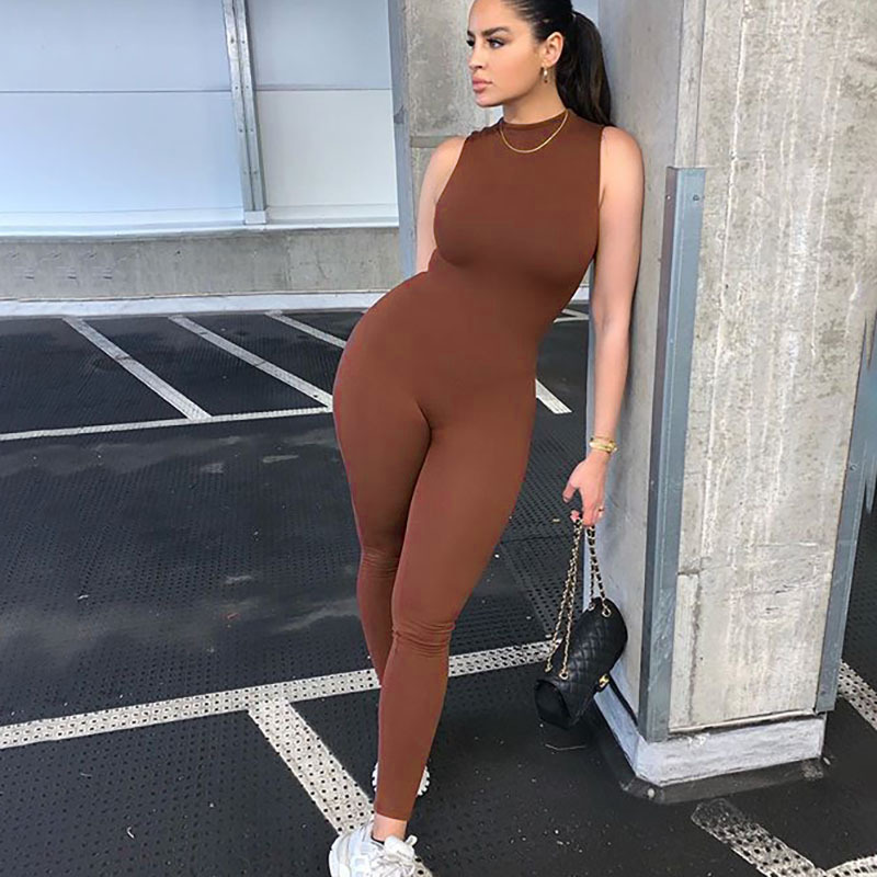 Fashionable Women Sexy Skinny Sleeveless Jumpsuit
