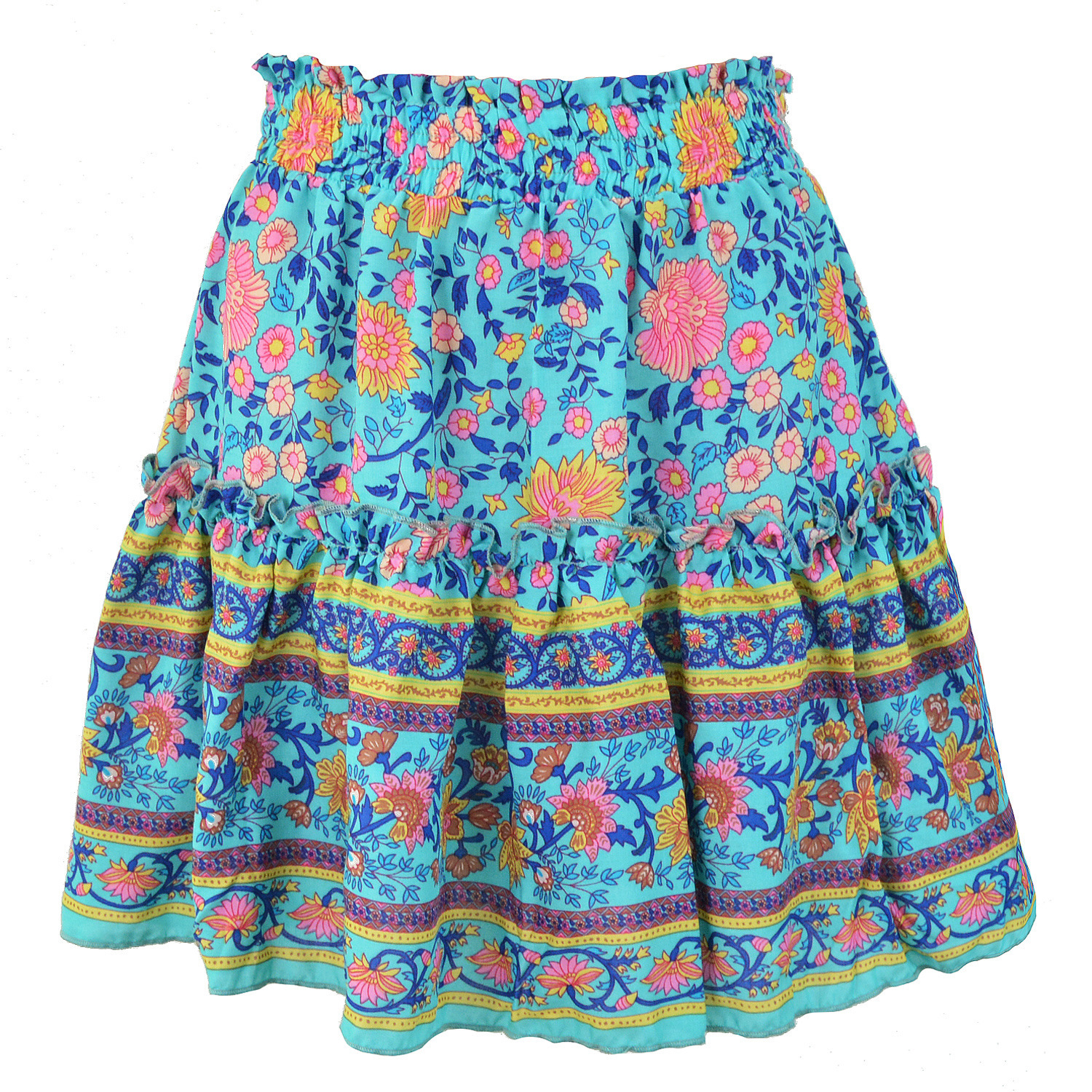 Women's Bohemian Flower High Waist Print Skirt - Image 9
