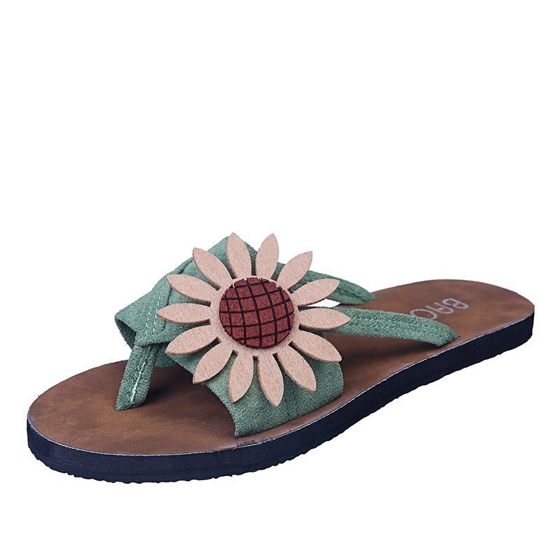 Women Flat Non Slip Flower Flip Flops - Image 3