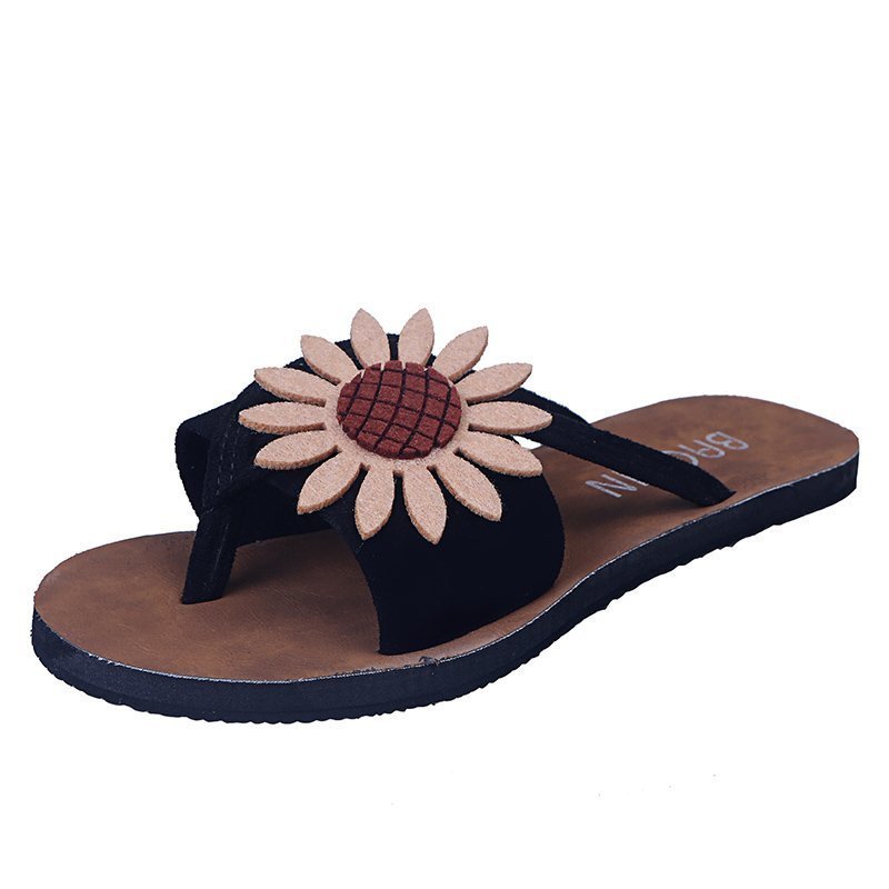 Women Flat Non Slip Flower Flip Flops - Image 4