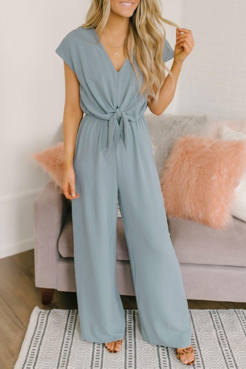 Summer Fashion Joker Jumpsuits With Button - Image 3