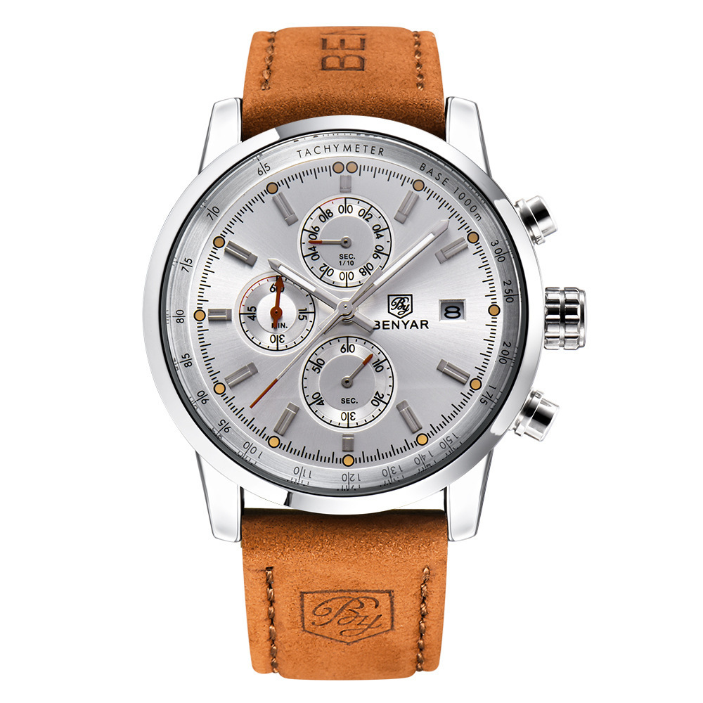 Luxury Fashion Casual Men Leather Watch - Image 3