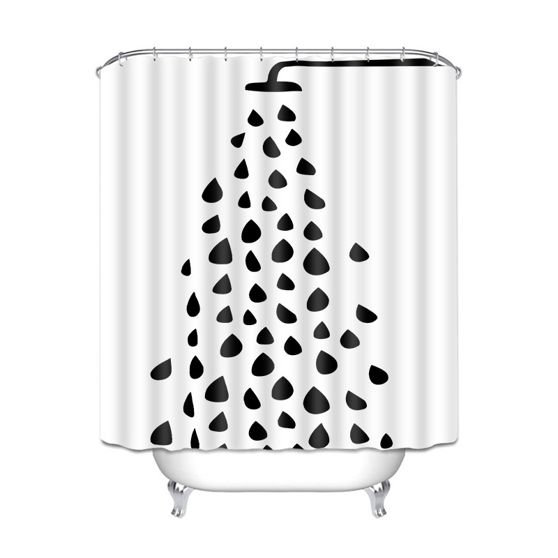Waterproof Digital Printing Plus 3 Thick Shower Curtain