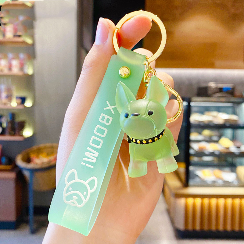 Fashion Crystal Bulldog Pendant KeyChain