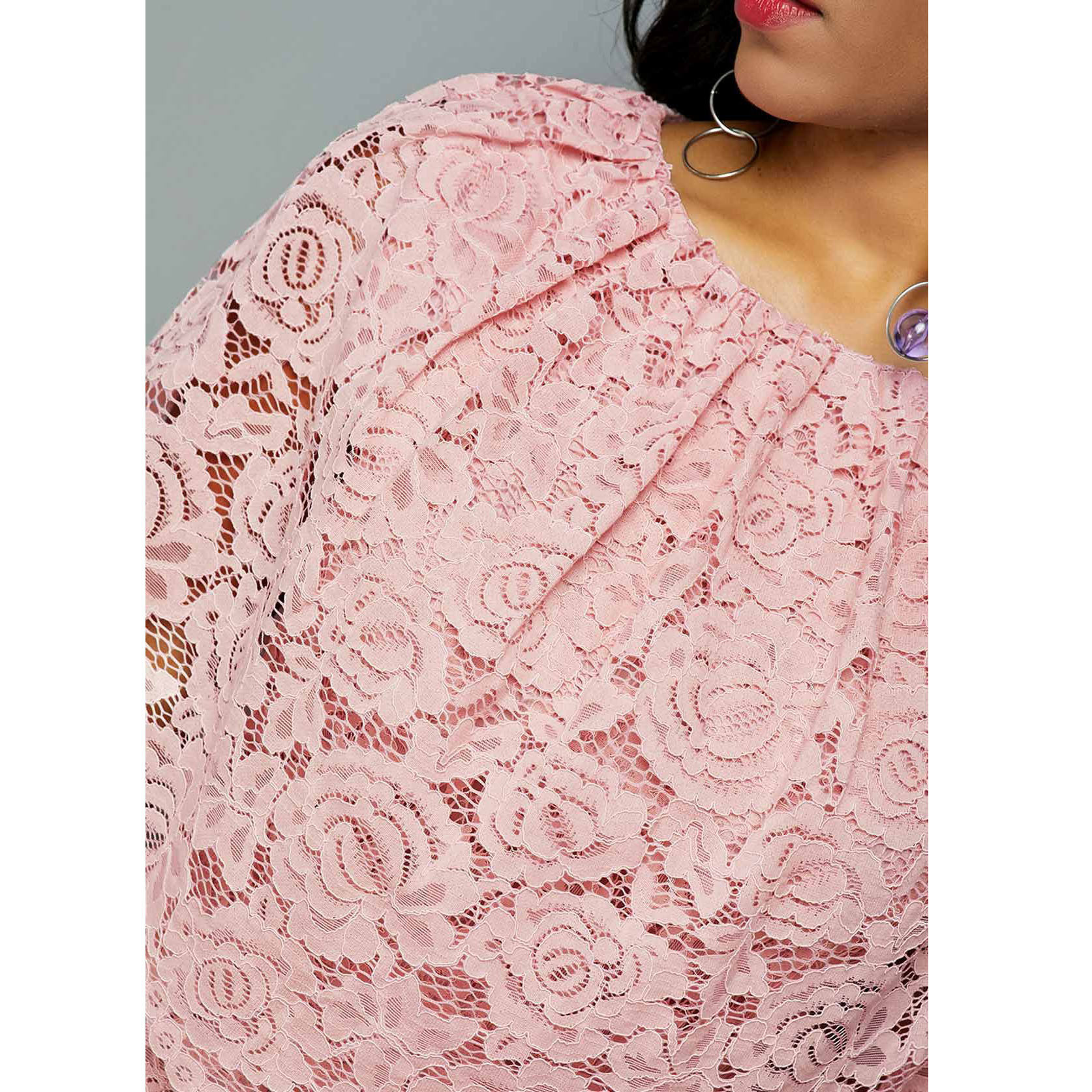 Plus Size African Lace Dress - Image 5