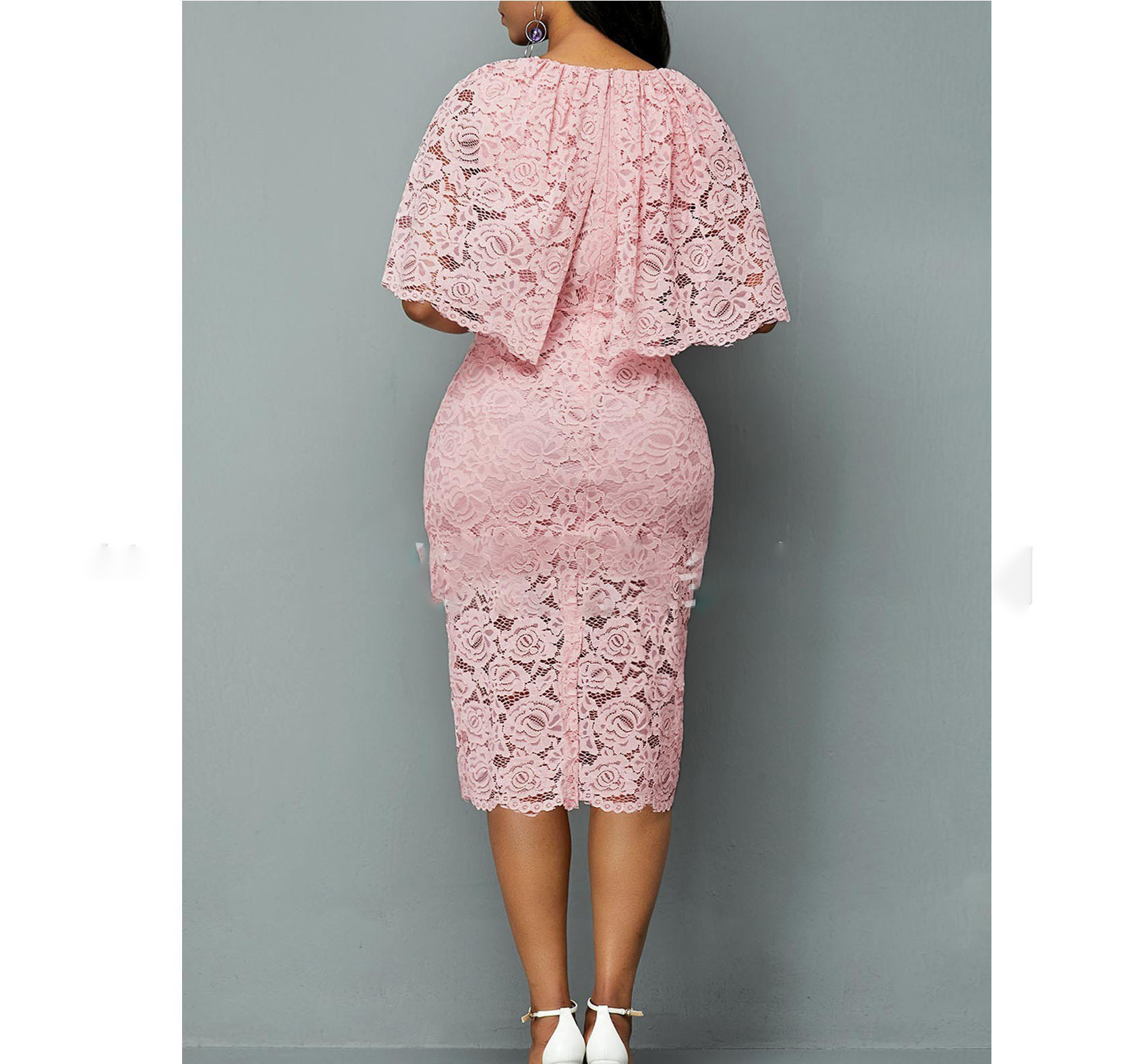 Plus Size African Lace Dress - Image 3