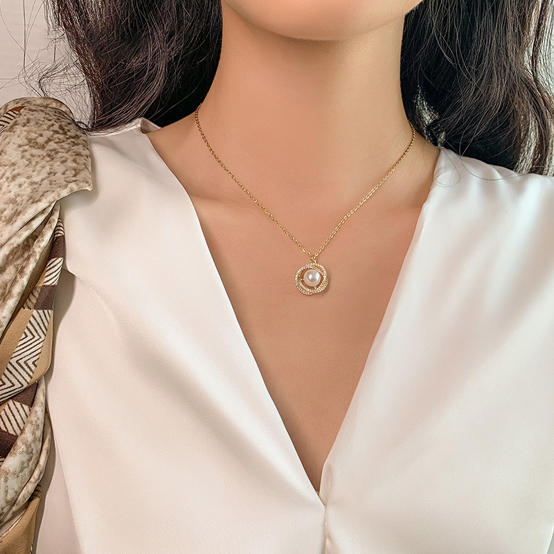 Design Sense Pearl Bird's Nest Short Necklace