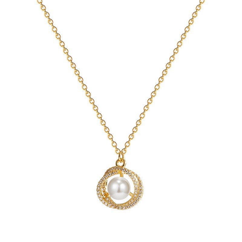 Design Sense Pearl Bird's Nest Short Necklace - Image 5