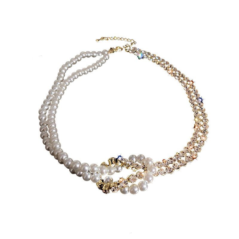 Pearl Crystal Choker Necklace - Image 5