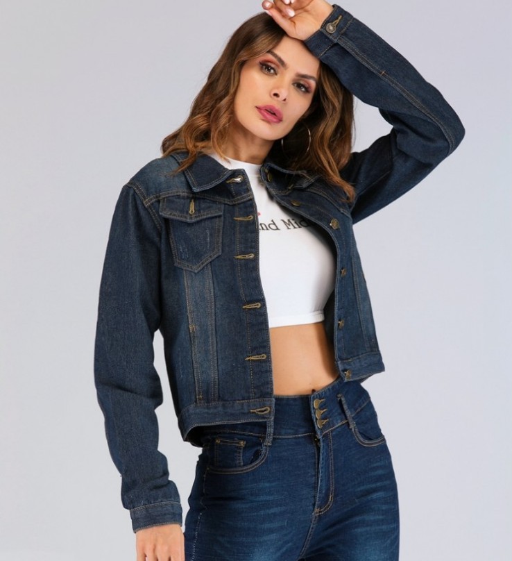 Women's Short Loose Slim Denim Jacket - Image 3